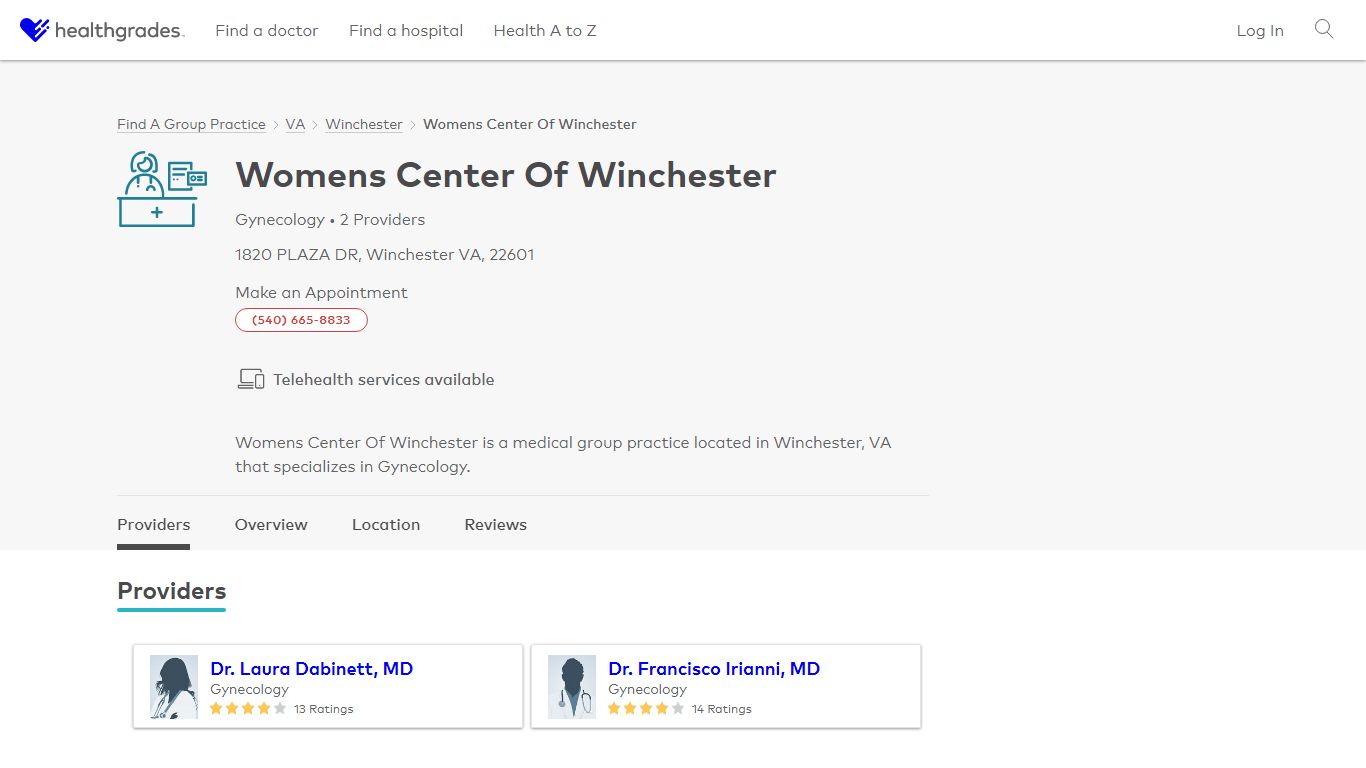 Womens Center Of Winchester, Winchester, VA - Healthgrades